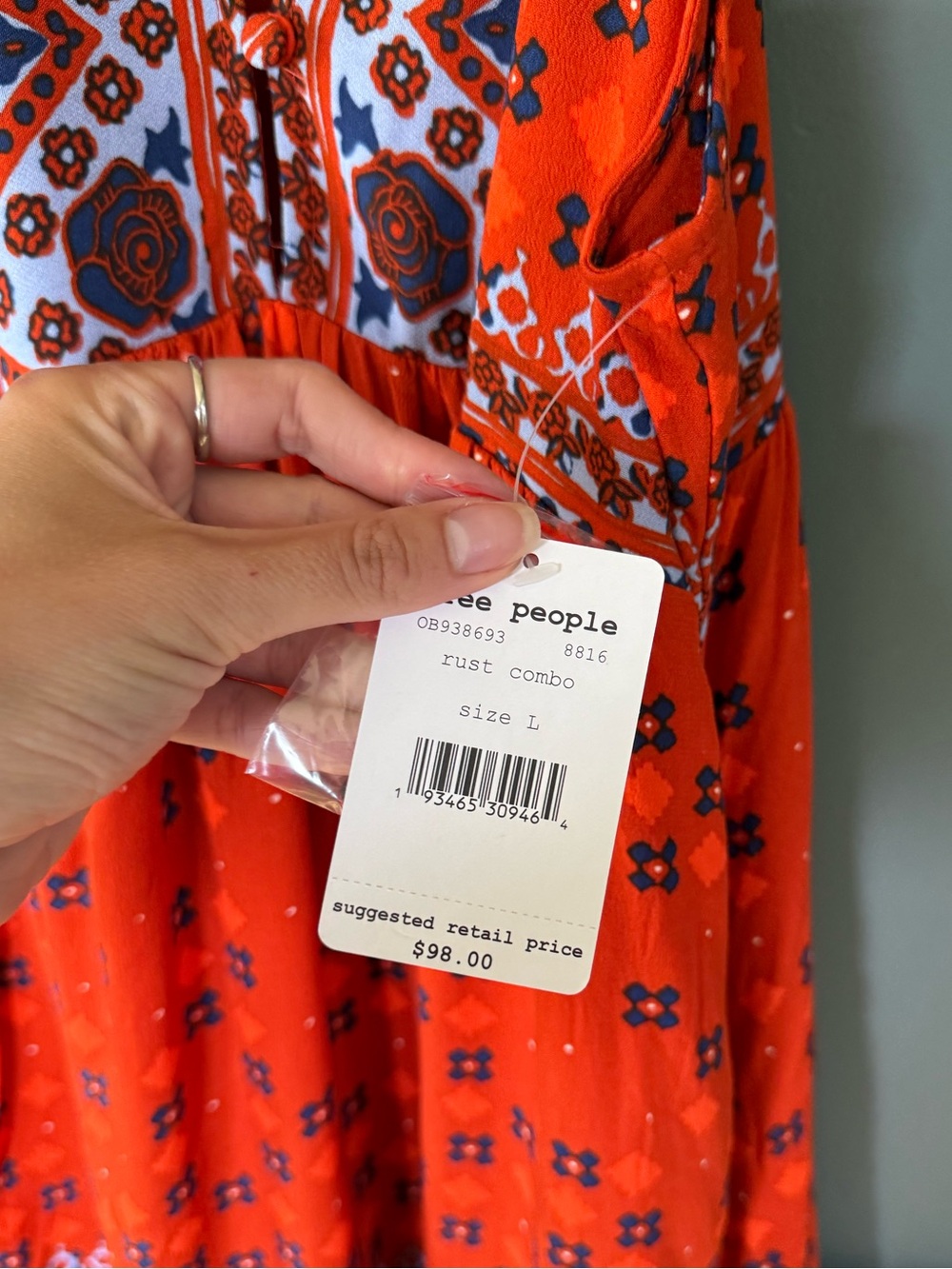 Free people NWT Charlotte tunic sz large - Picture 8 of 10